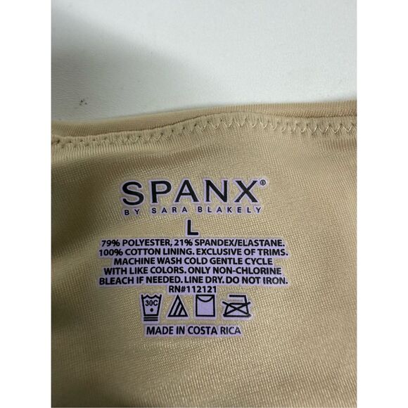 Spanx Shaping Shorts Womens Sz L High Waisted Slimming Slimplicity Mid-Thigh Tan - Picture 2 of 6